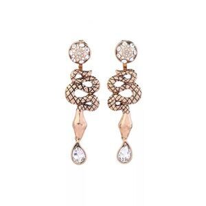 Snake Crystal Versatile Vintage Gold Drop Earrings